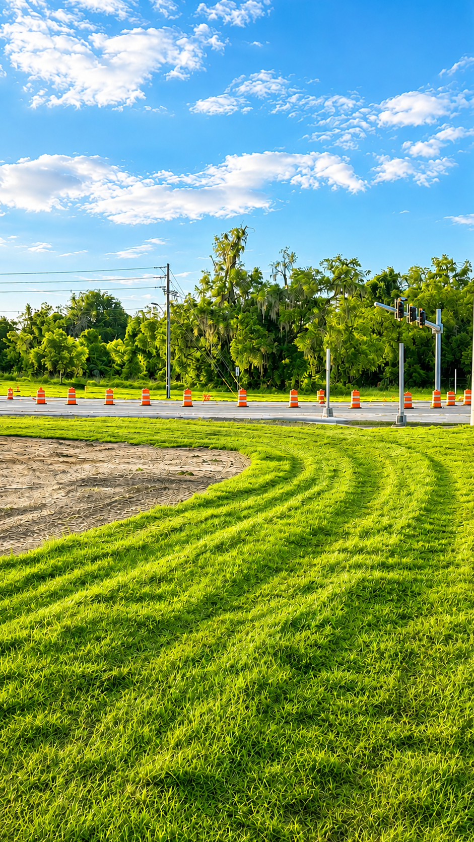 Sod installation on a commercial property