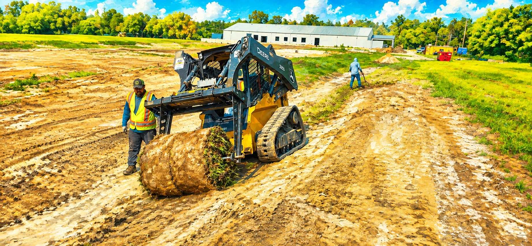 Drainage retention and erosion control work